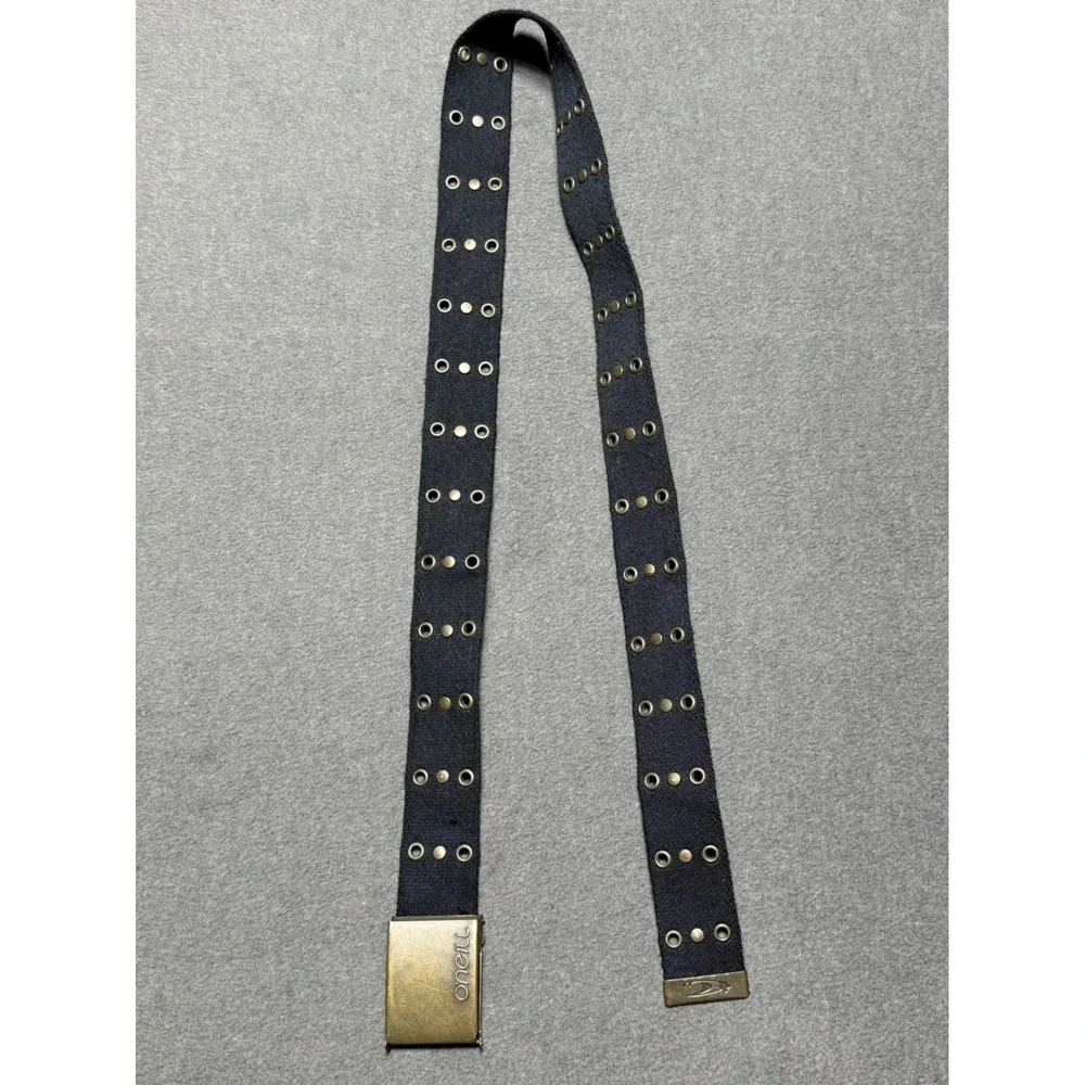 ONeill Black Denim Belt with Grommets and‎ Buckle Y2K Skater Grudge 90s